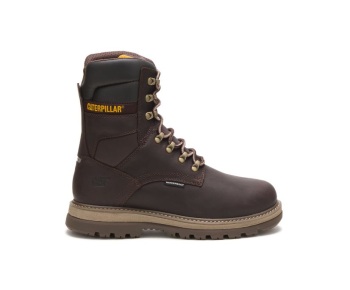 Caterpillar Work Boots South Africa Fairbanks 8" Waterproof TX Steel Toe Brown - Cat Boots For Men - UL2196470